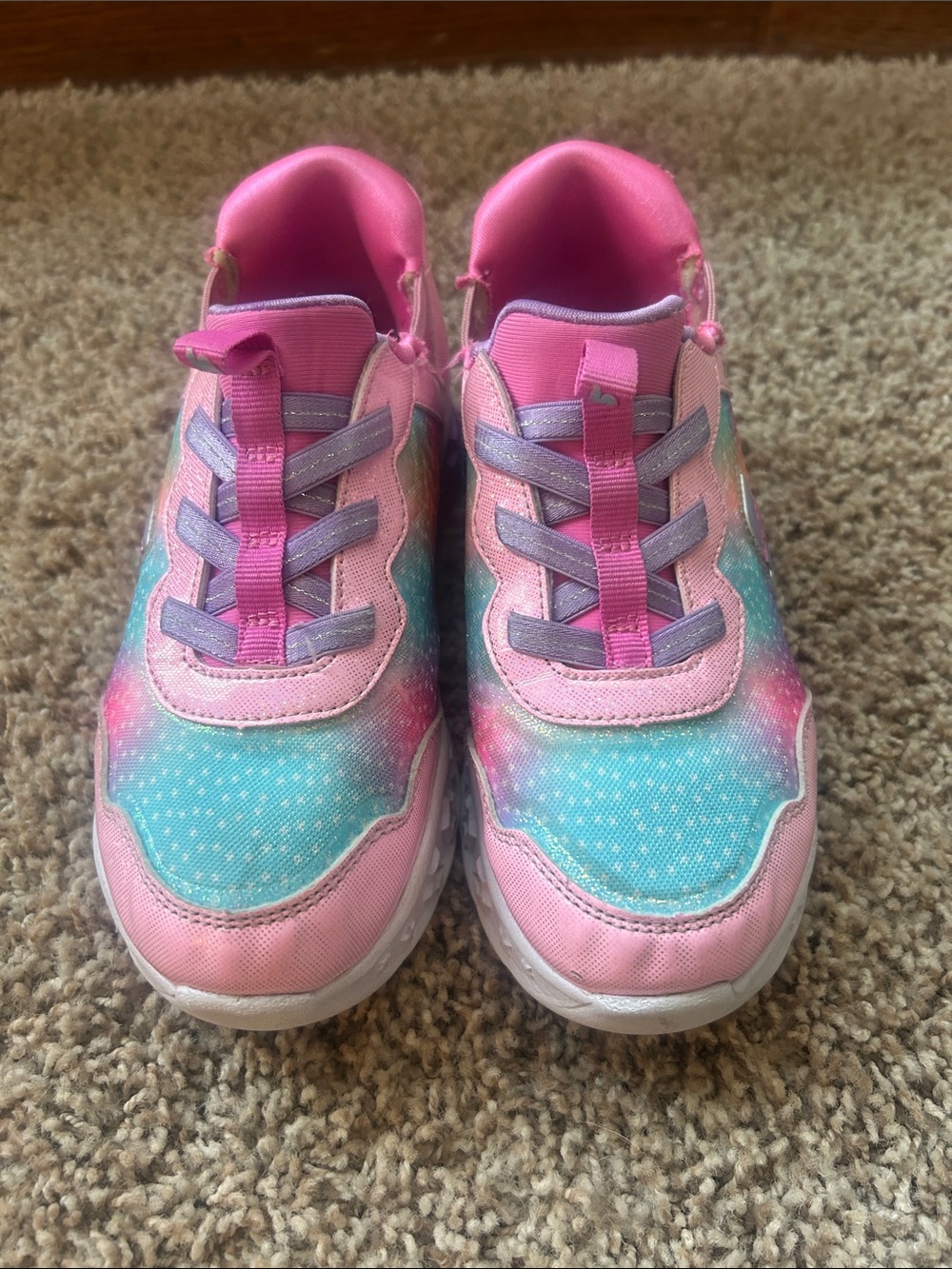 Skechers Pink & Teal Kids Light-Up Sneakers